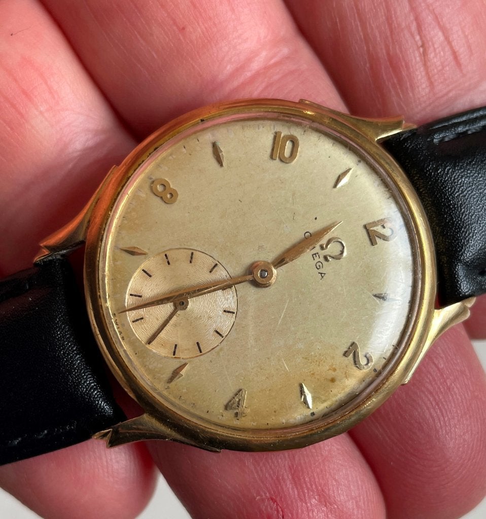 OMEGA horloge voor heren, 18-karaats goud, , cal 360 rare, Ophalen, Goud, Leer, Omega