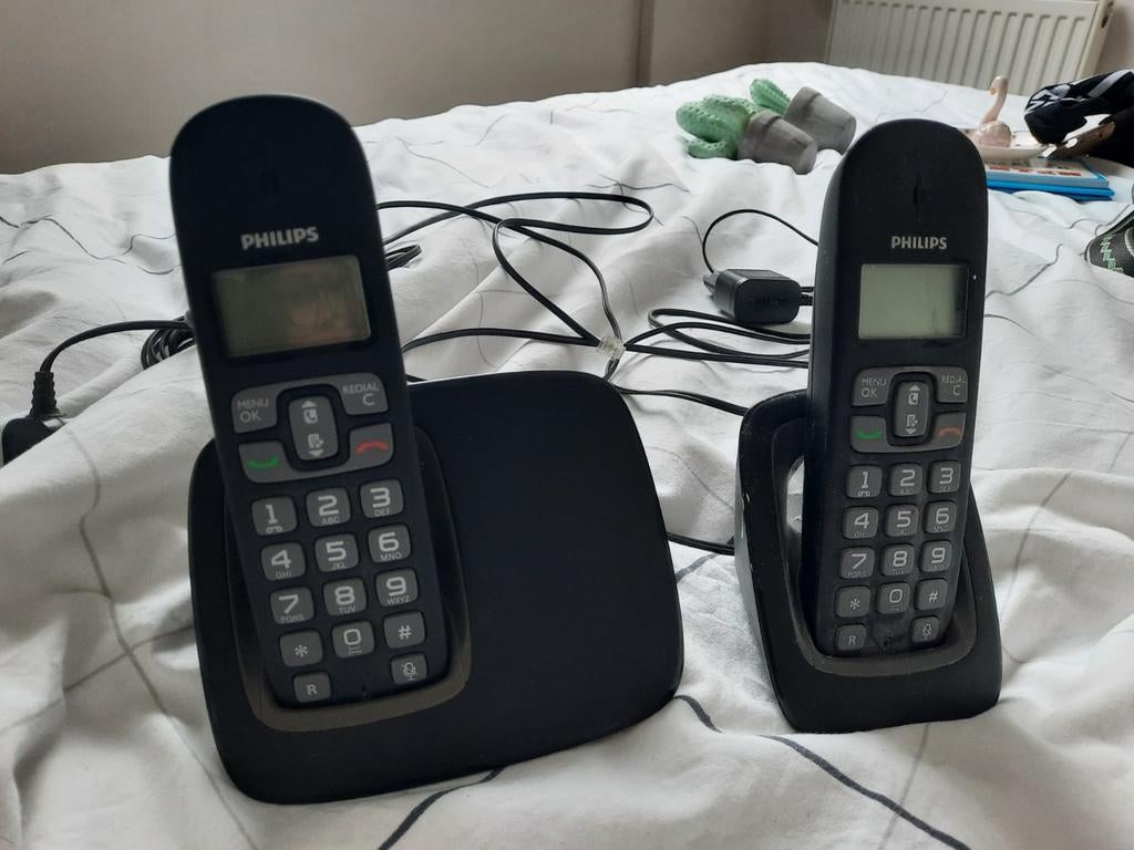 Philips draadloze telefoonset - 2 handsets, Ophalen of Verzenden, Gebruikt, 2 handsets