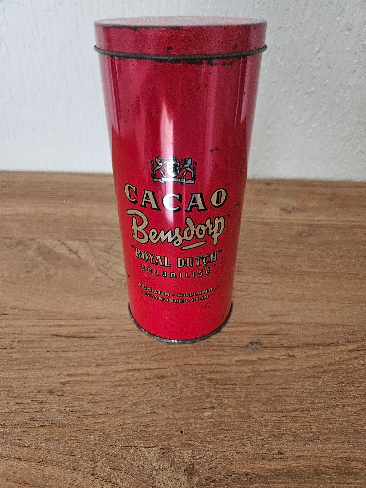 Vintage Bensdorp Cacao Blik - Royal Dutch Solubilise, Verzamelen, Ophalen of Verzenden, Gebruikt, Koffie, Overige merken