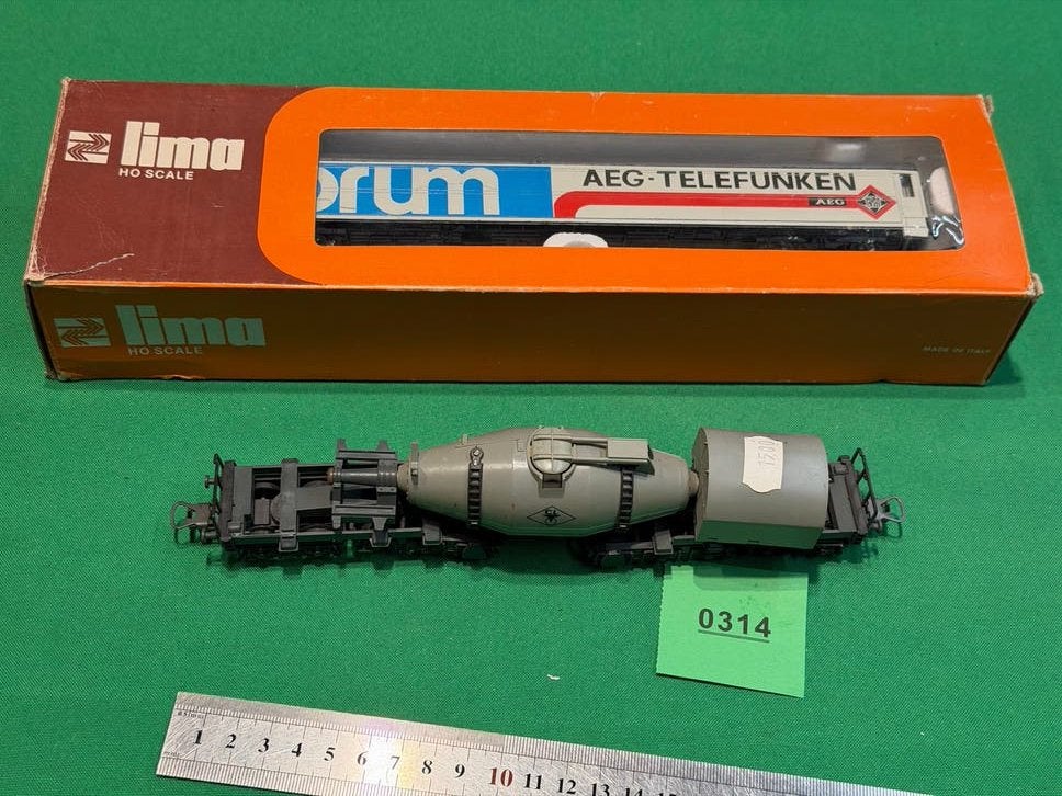 314- Lima H0 Schaal Wagon met Tank en AEG-Telefunken Wagon, Hobby en Vrije tijd, Ophalen of Verzenden, Gebruikt, Wagon, Lima