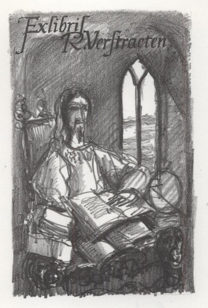 1074 Ex Libris België : Raymond Verstraeten, 1966, Antiek en Kunst, Verzenden