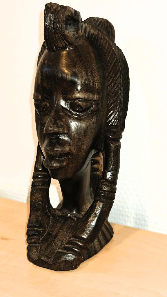 Afrikaans beeld - buste vrouw, Antiek en Kunst, Ophalen of Verzenden