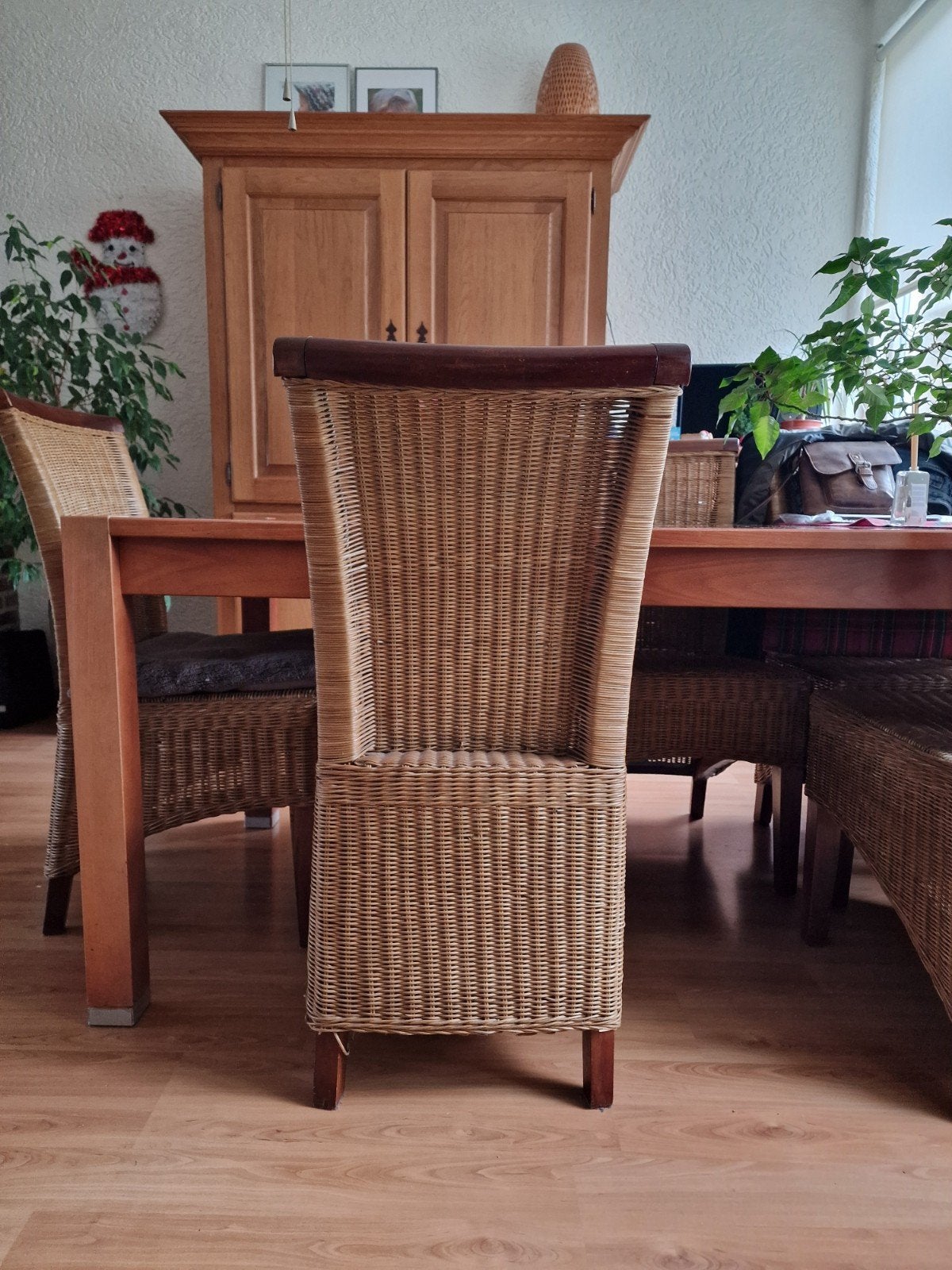 Rotan rieten eetkamerstoelen - Set van 6, Gebruikt, Bruin, Landelijk, Natuurlijk, Vijf, Zes of meer stoelen