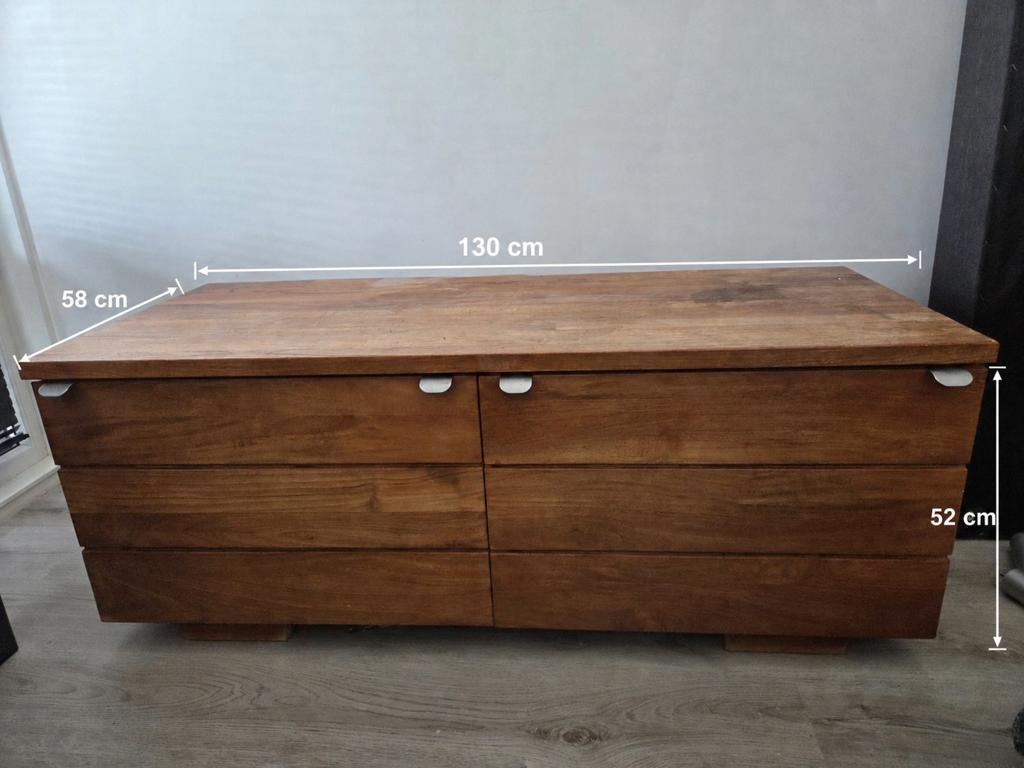 Vintage houten tv-meubel, Huis en Inrichting, Kasten | Televisiemeubels, Ophalen, 100 tot 150 cm, Minder dan 100 cm, Overige houtsoorten