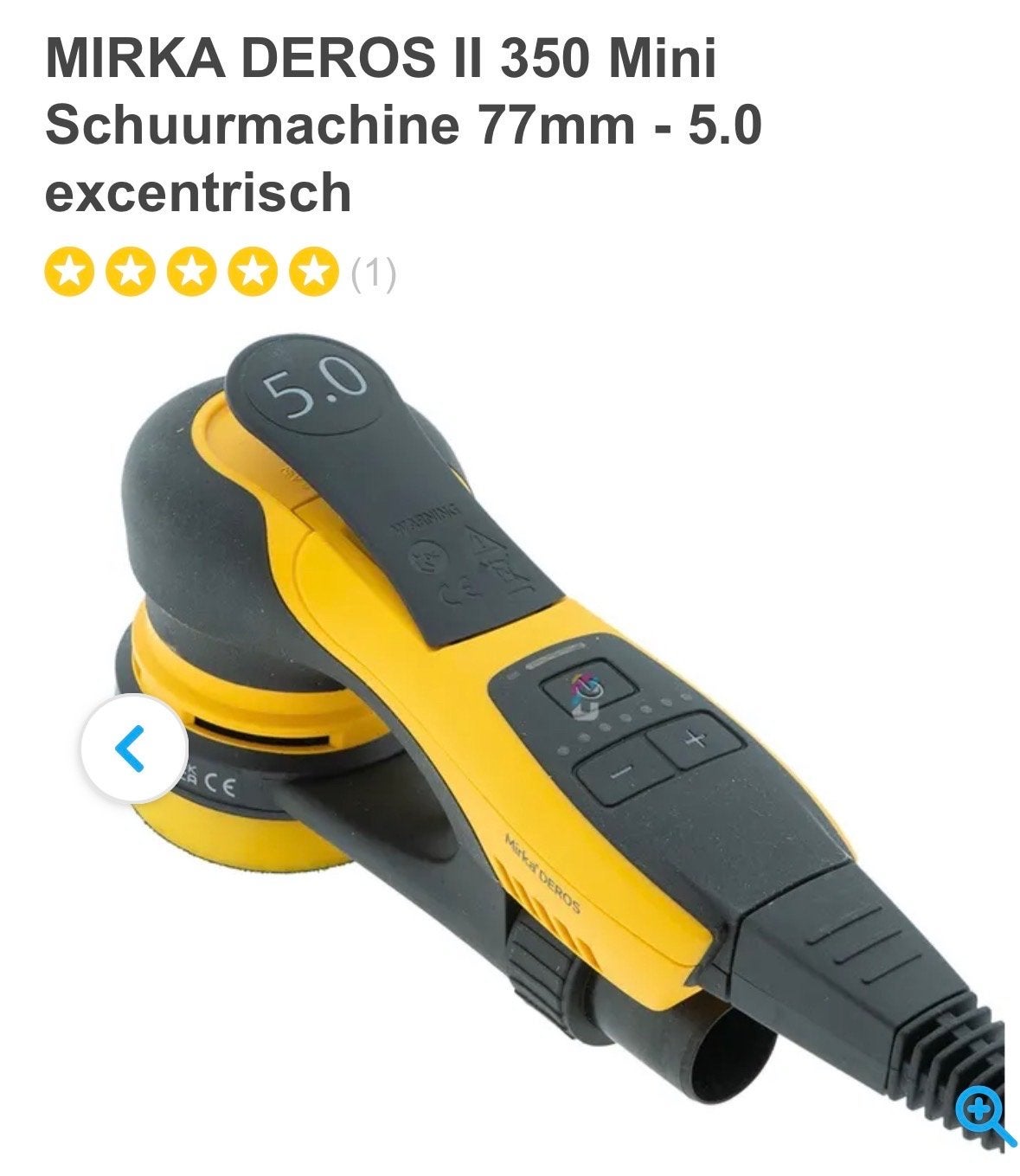 Mirka DEROS II 350 Mini Excentrische Schuurmachine 77mm, Doe-het-zelf en Verbouw, Gereedschap | Schuurmachines, Ophalen, Nieuw