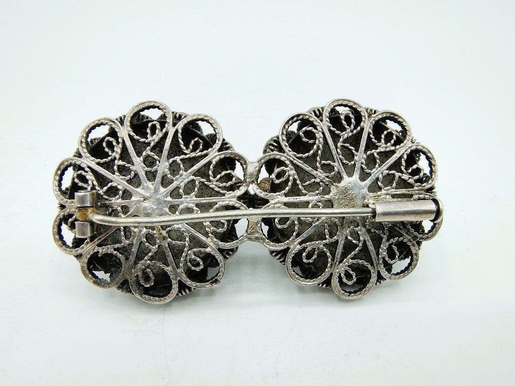 Zilveren broche gemaakt van keelknopen, 19e eeuws, Sieraden, Tassen en Uiterlijk, Verzenden, Zilver, Ring