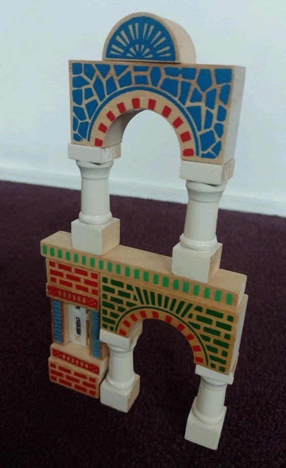 Vintage houten bouwblokken set - Building Bricks, Kinderen en Baby's, Ophalen of Verzenden, Gebruikt, Overige merken