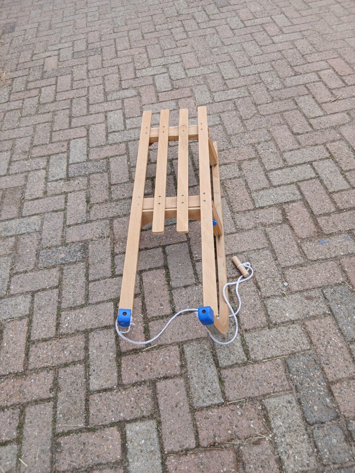 Houten slee met trekkoord, Ophalen of Verzenden, Gebruikt, Hout