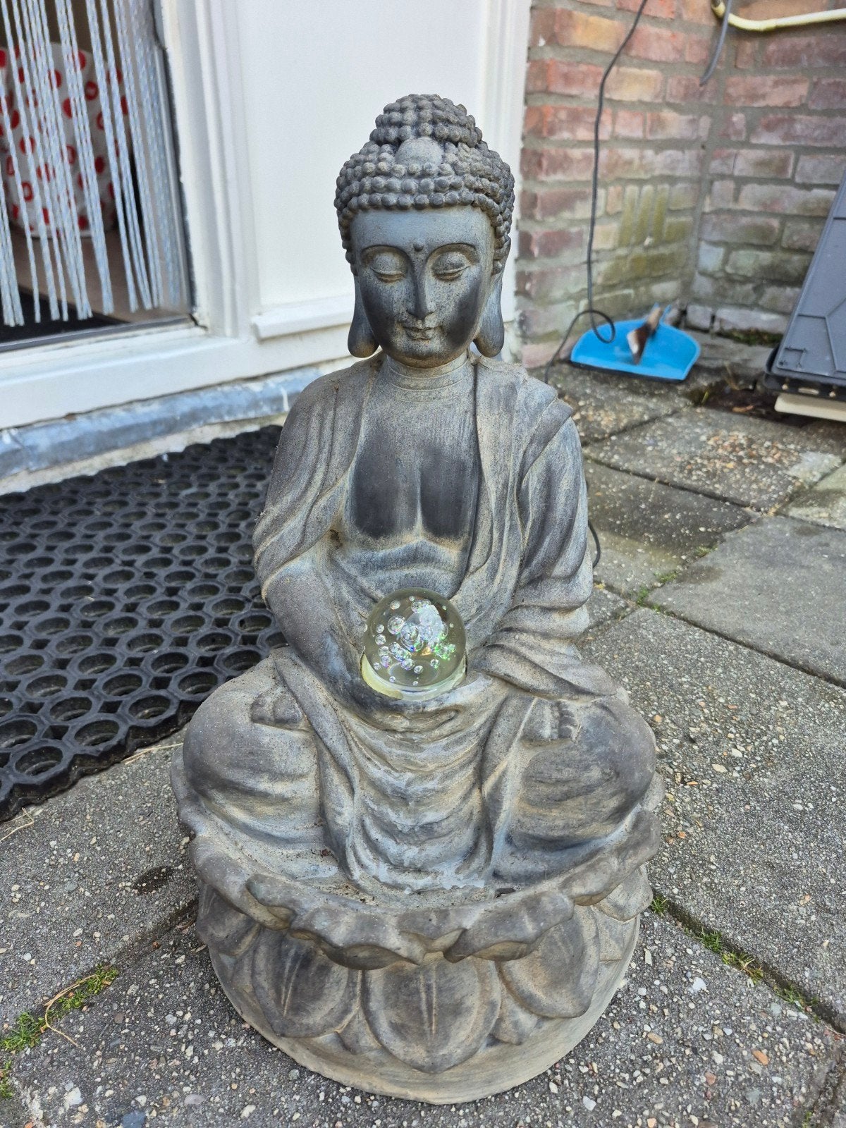 Boeddha beeld met led licht door bol en water buddha, Ophalen