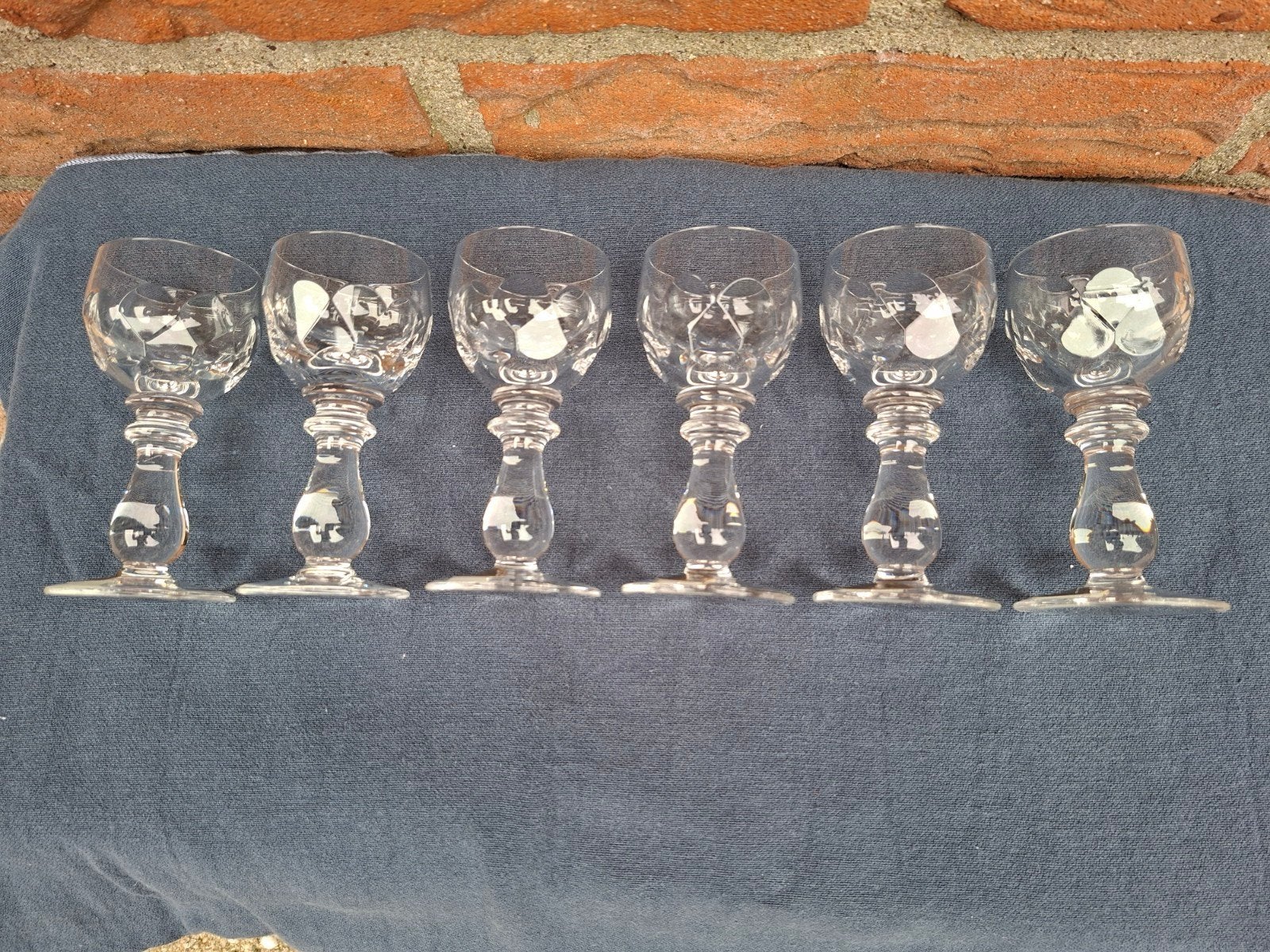 6 mooie vintage borrelglazen., Antiek en Kunst, Ophalen of Verzenden