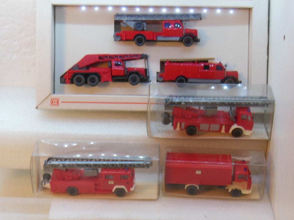 WIKING 6 x Brandweer  promotie doos 1:87  ZGAN, Ophalen of Verzenden, Zo goed als nieuw, Overige typen, Wiking