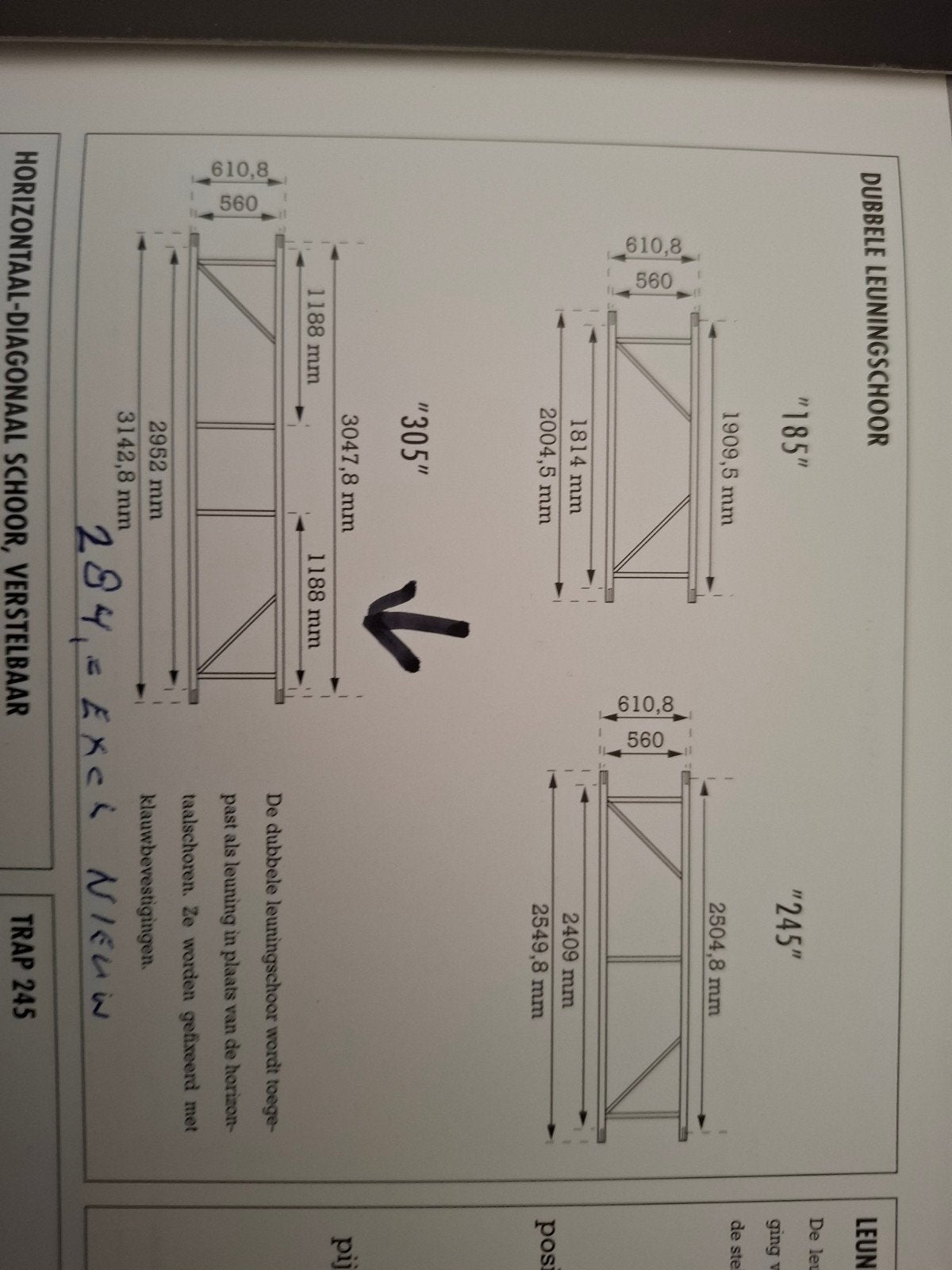 3 Altrex steigerleuningen 3,05 mtr z.g.a.n., Ophalen of Verzenden, Zo goed als nieuw, Rolsteiger of Kamersteiger