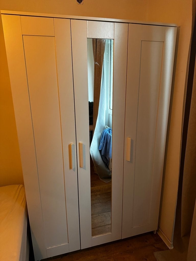 IKEA PAX Kledingkast met spiegeldeur (170x48x190 cm), Ophalen, Gebruikt, 50 tot 75 cm, 200 cm of meer