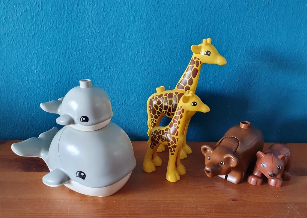 Duplo lego Dieren Walvis Giraf Beer, Ophalen of Verzenden, Zo goed als nieuw, Duplo