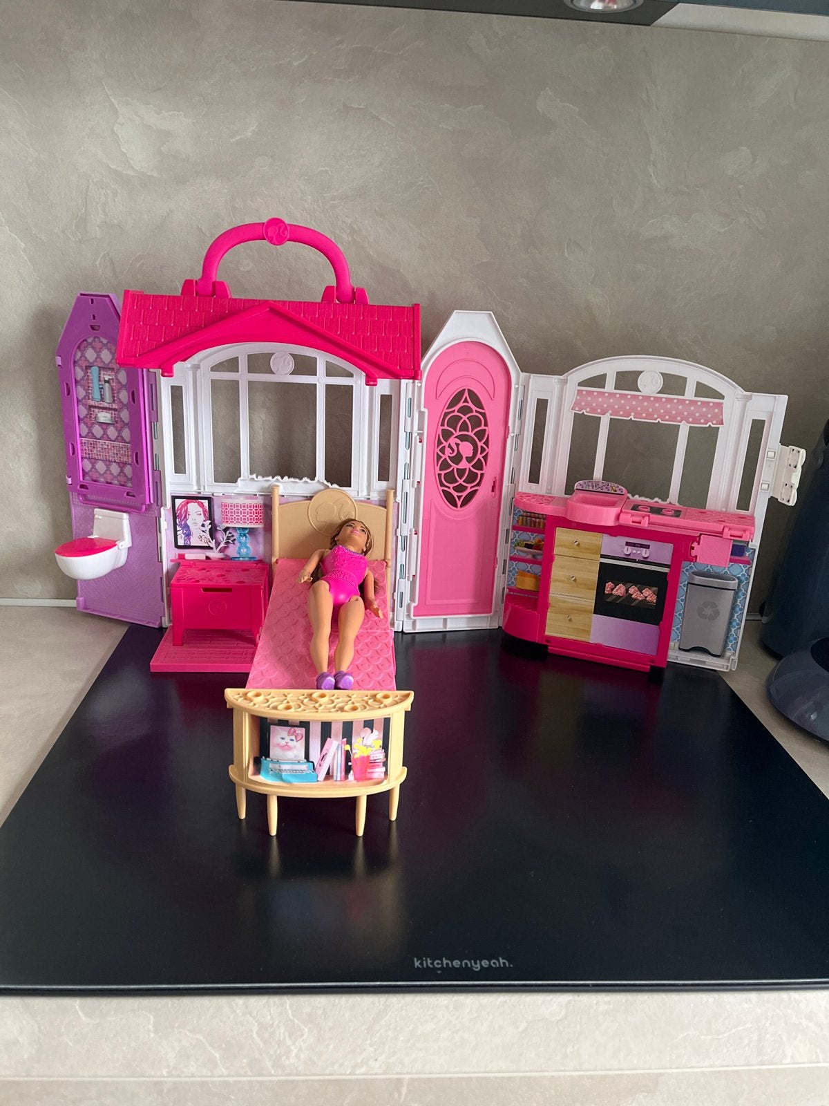 Barbie meeneem Droomhuis met pop en accessoires, Ophalen of Verzenden, Gebruikt, Barbie