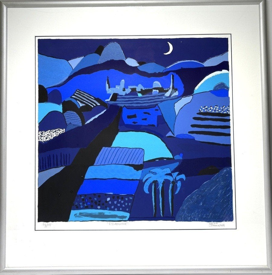 706. Zeefdruk, Ronald Boonacker – "Ess Aouira", 20e eeuw, Antiek en Kunst, Kunst | Litho's en Zeefdrukken, Gelimiteerde oplage