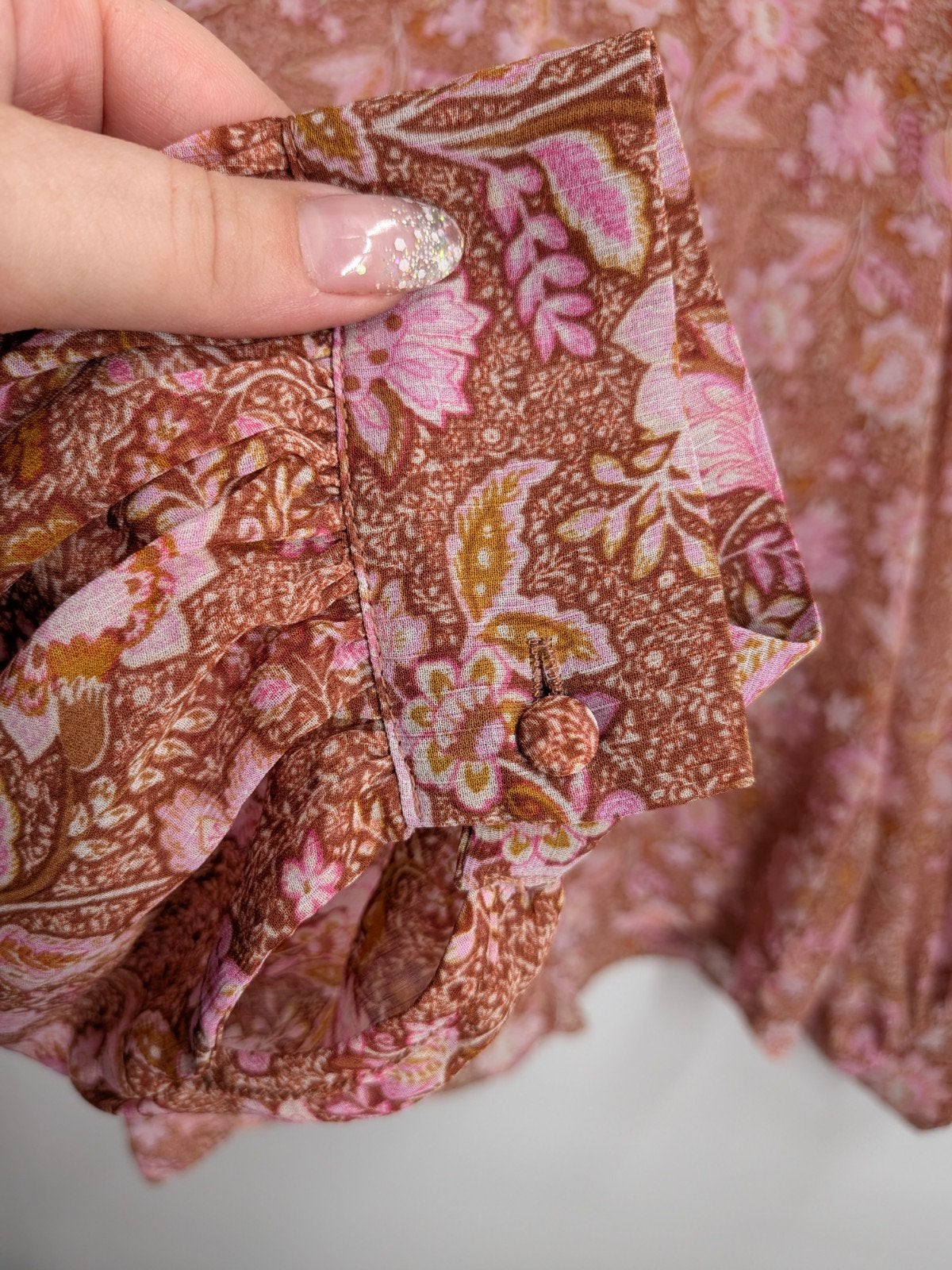 MNG Bloemenprint Blouse met Lange Mouwen - Maat L, Bruin, MNG, Maat 42/44 (L), Ophalen of Verzenden