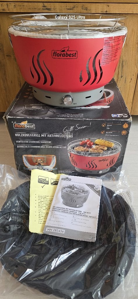Houtskoolbarbecue met actieve ventilator, Tuin en Terras, Ophalen of Verzenden, Nieuw, Florabest