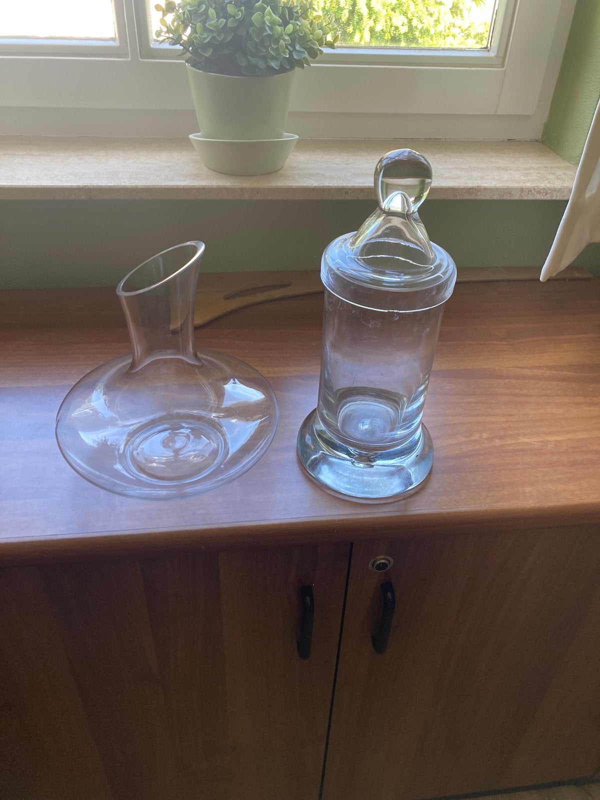 Glazen wijn karaf en glazen voorraad fles, Huis en Inrichting, Woonaccessoires | Stolpen, Ophalen, Zo goed als nieuw