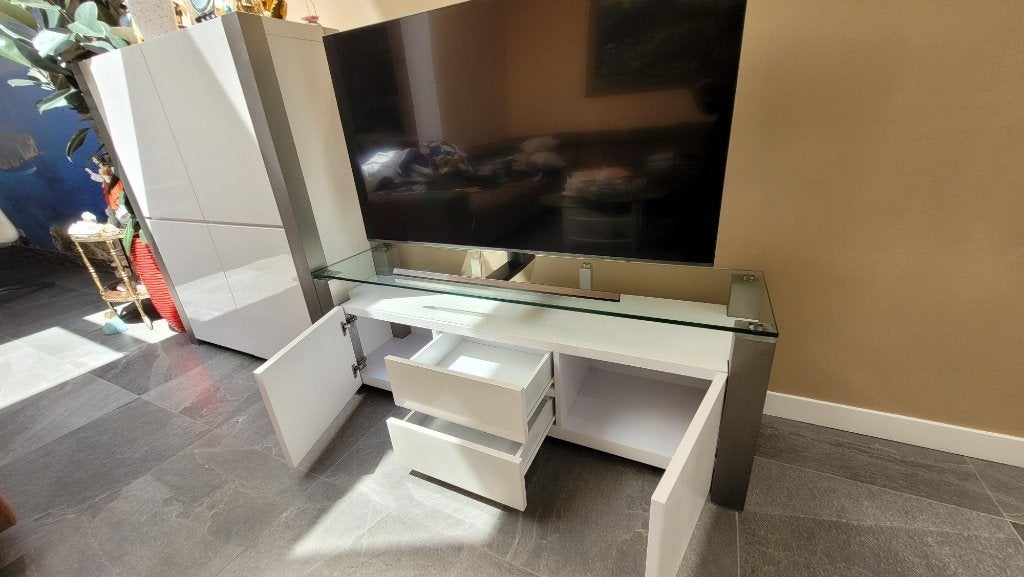 hoogglans tv kast, Ophalen, 150 tot 200 cm, Zo goed als nieuw, Minder dan 100 cm