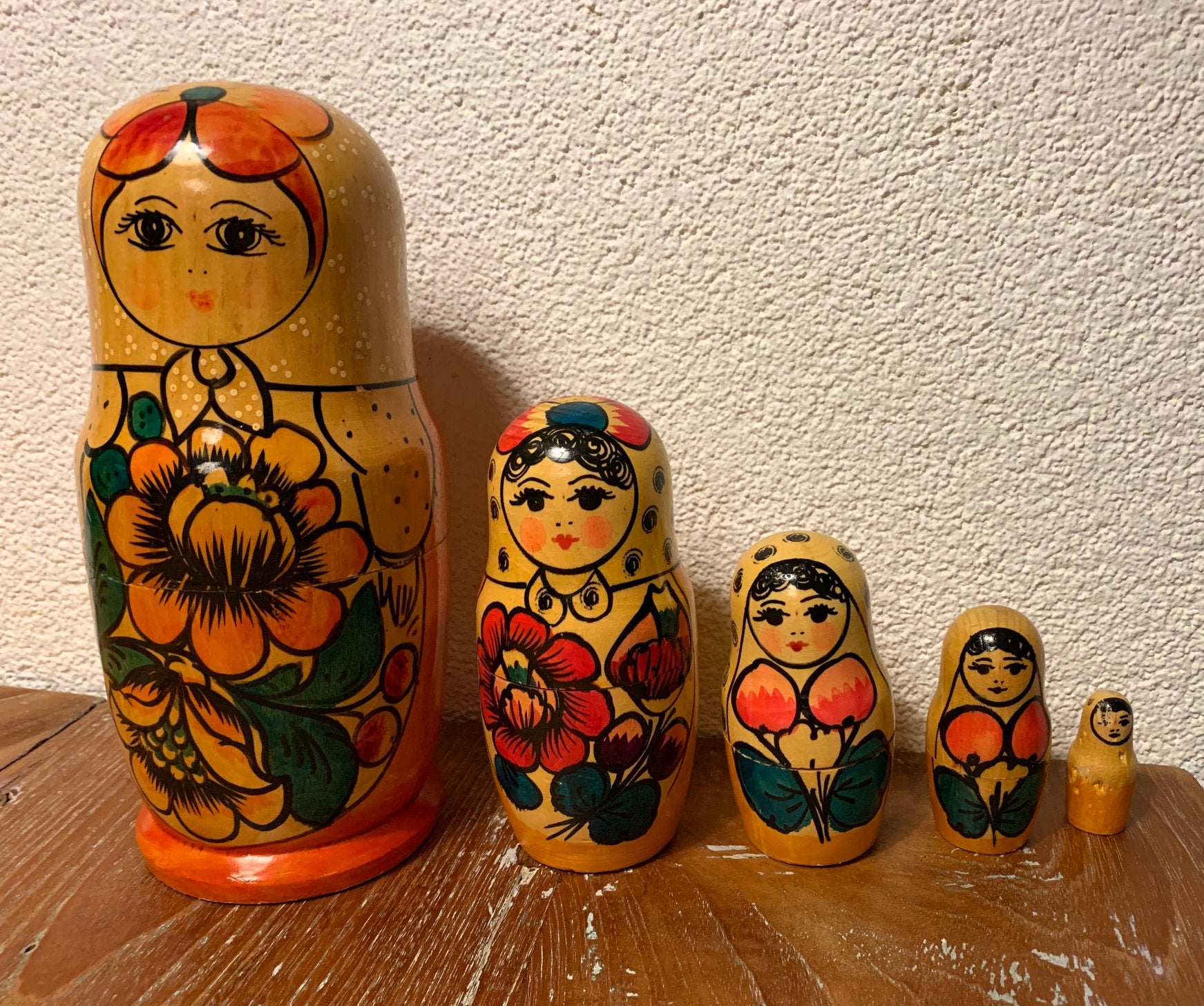 Vintage Babushka - Baboesjka -  Matroesjka houten set, Ophalen of Verzenden, Zo goed als nieuw
