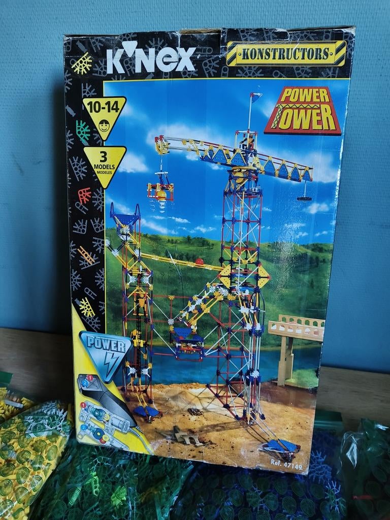 Grote K'nex collectie (18kg) met 2x Power Tower Crane, Ophalen, K'nex