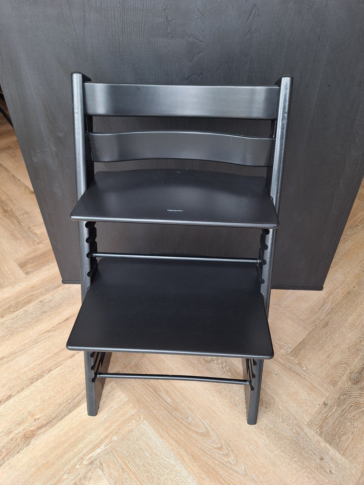 Stokke Tripp Trapp Zwart Nieuw Model, Ophalen, Zo goed als nieuw, Meegroeistoel, Aanschuifbaar