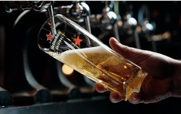 2 Heineken StarMark Pint (0,57 l) Glazen, Nieuw & Zeldzaam, Verzamelen, Ophalen of Verzenden, Nieuw, Glas of Glazen, Heineken