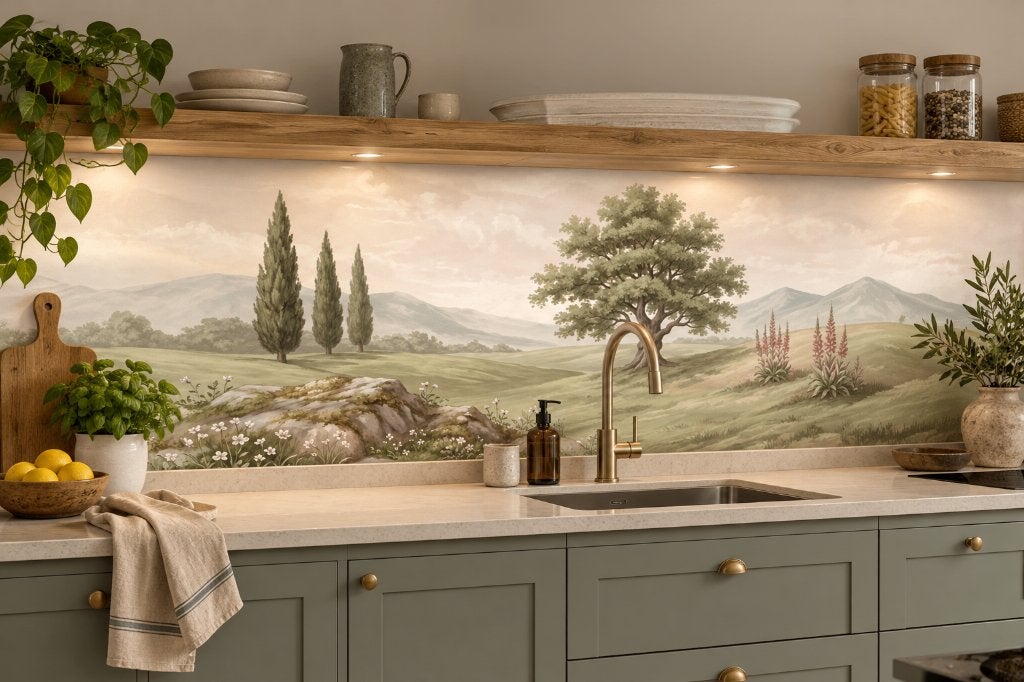 Prachtige Toscaanse keukenachterwand, Huis en Inrichting, Meerkleurig, Nieuw, Ophalen of Verzenden, 200 cm of meer