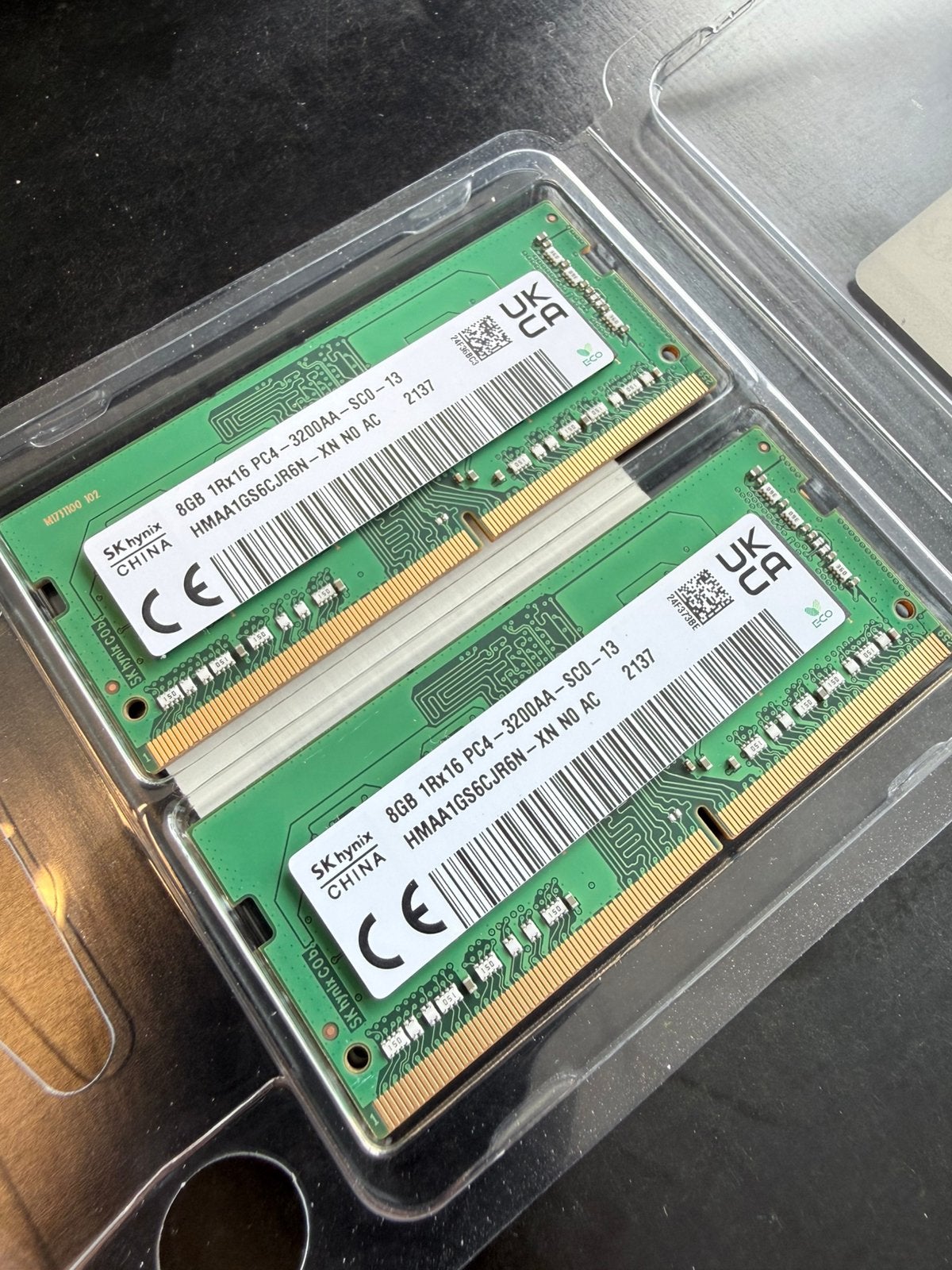 2x 8GB (16gb) 3200 laptop geheugen, Computers en Software, DDR4, Ophalen of Verzenden, Zo goed als nieuw, Laptop