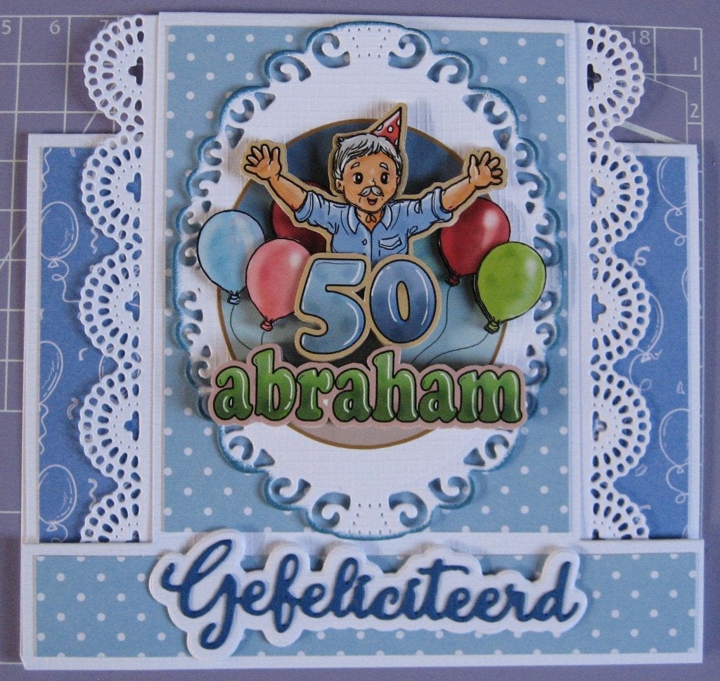 Dubbele kaart met envelop Abraham 50 jaar, Ophalen of Verzenden, Nieuw, Man of Vrouw