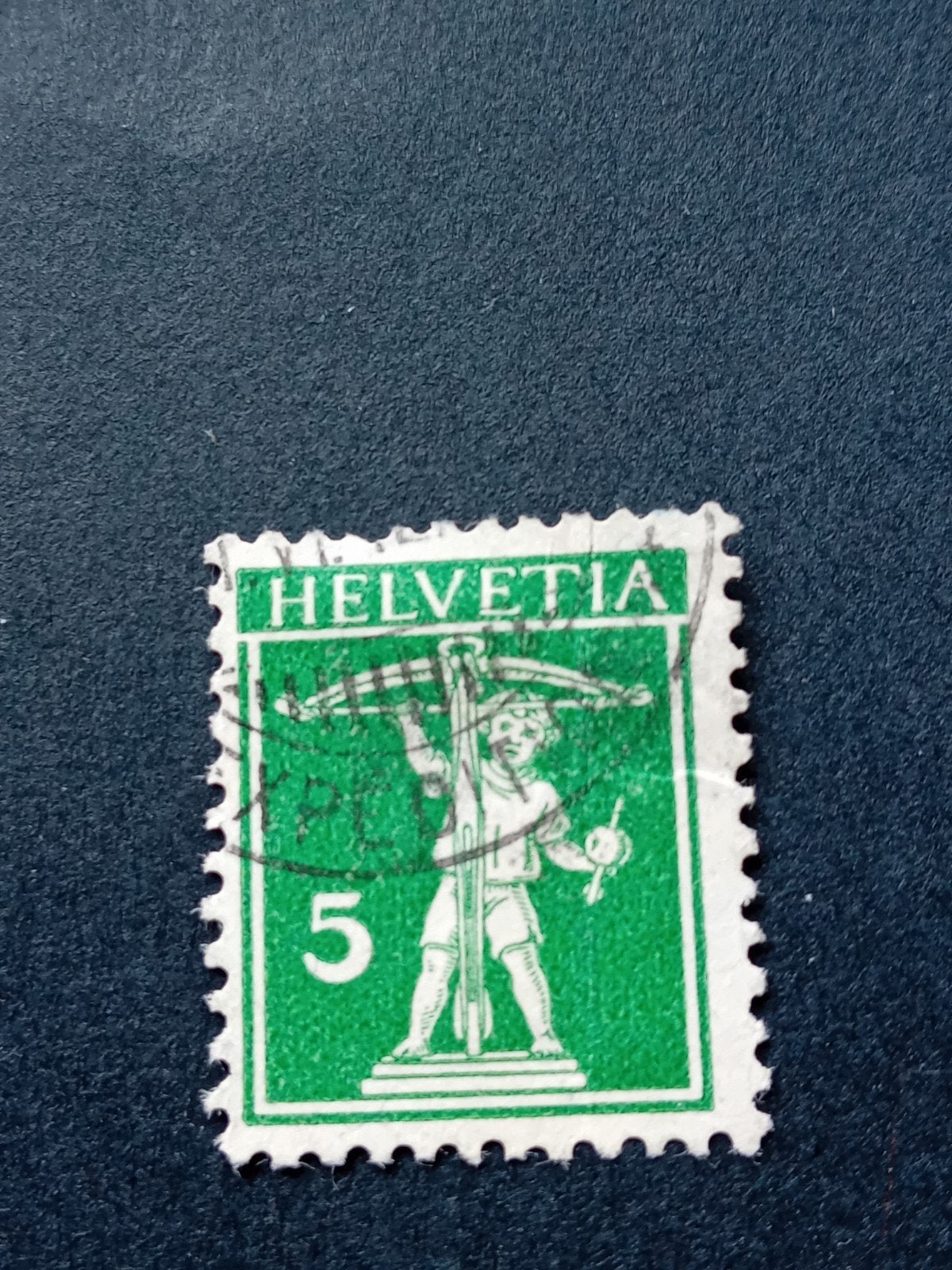Zwitserse postzegel Helvetia 5 cent, Ophalen of Verzenden