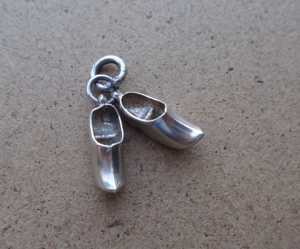 zilveren vintage bedel klompen [142], Verzenden, Zo goed als nieuw, Zilver, Overige merken