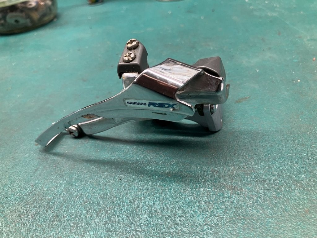 Shimano RSX FD-A410 voorderailleur, Staal, Derailleur of Ketting, Toerfiets, Gebruikt