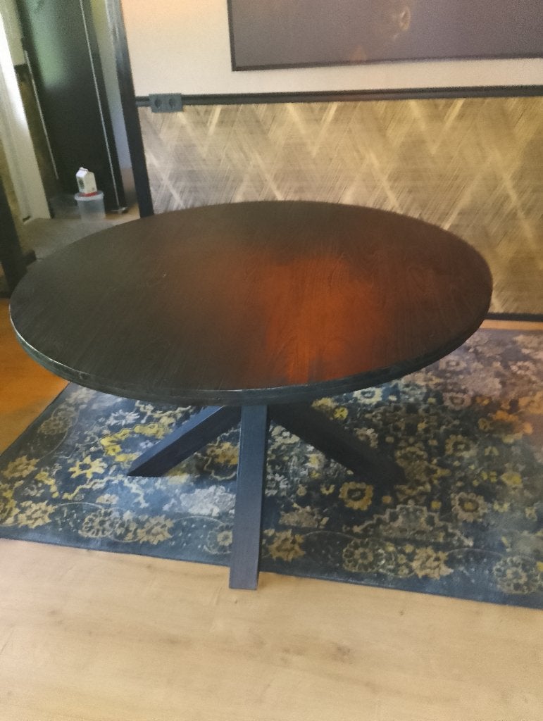 Te koop eettafel rond., Ophalen, Gebruikt, Rond, Vier personen
