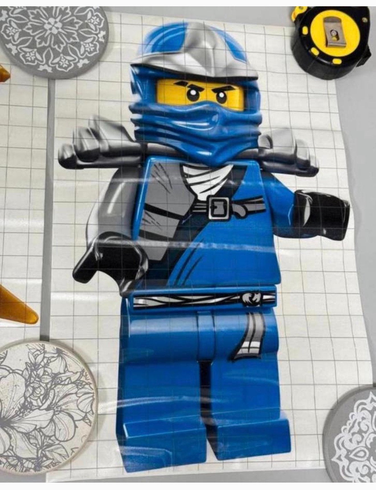 2x Groot grote Lego Ninjago sticker stickers vinyl Kai Jay, Ophalen of Verzenden, Nieuw