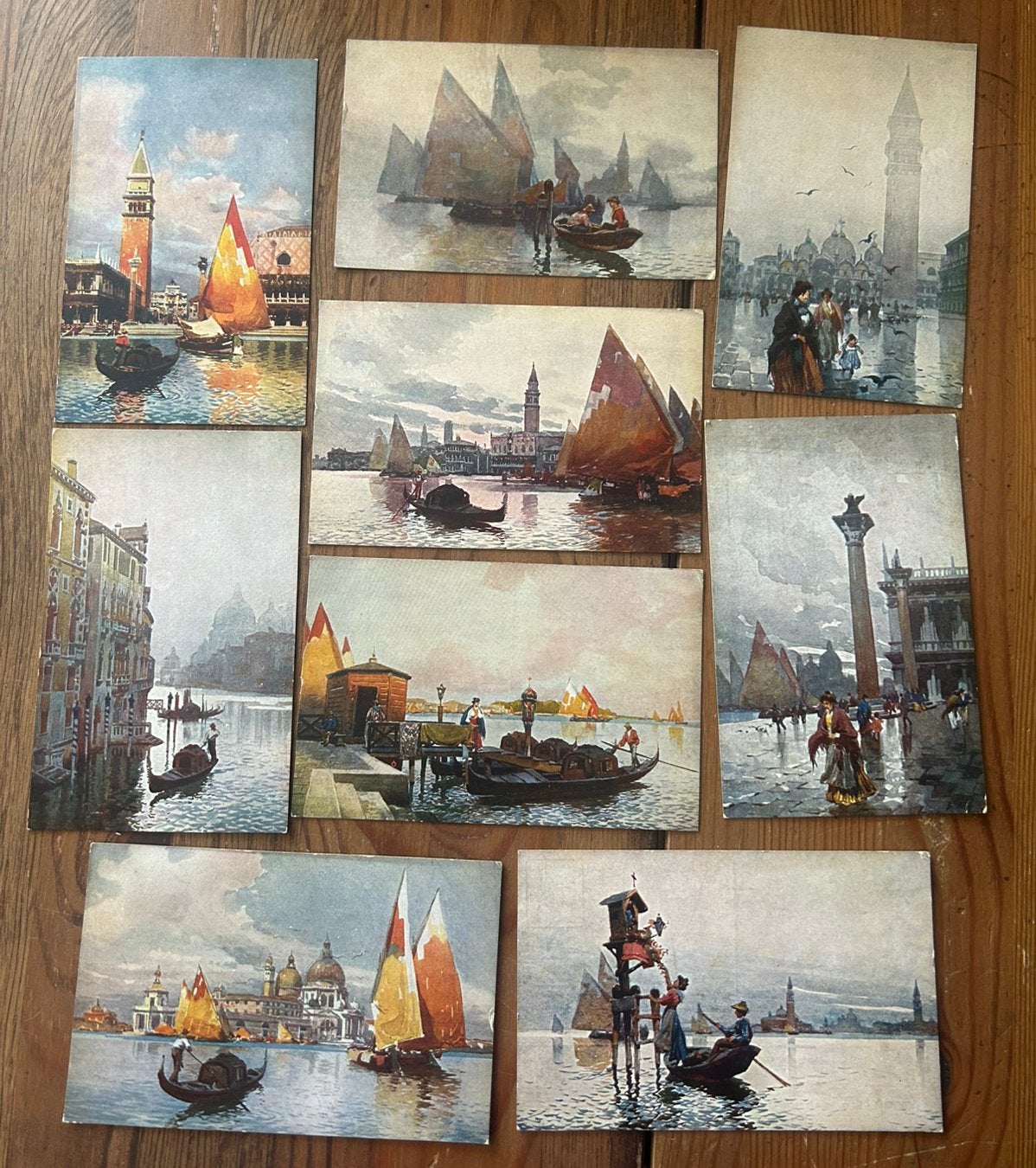 Retro Aquarel kaarten -Venetie uit 1910-1930, Verzamelen, Ophalen of Verzenden, Voor 1920, Ongelopen