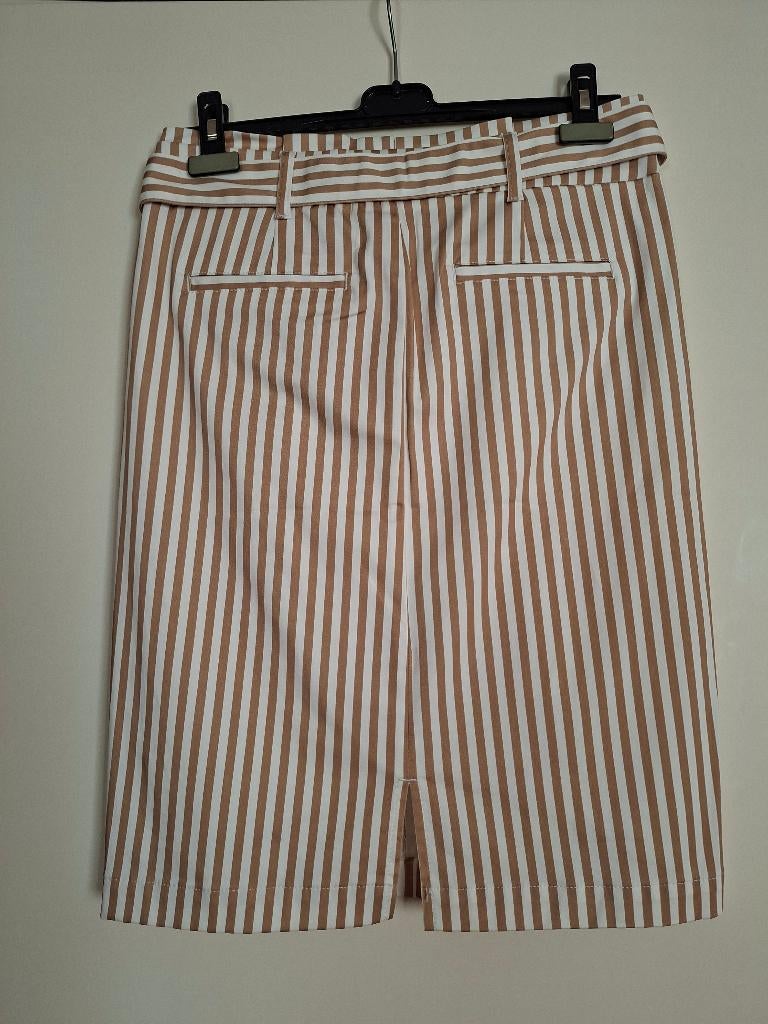 Nickjean gestreepte rok, maat 38 (nieuw!), Maat 38/40 (M), Bruin, Nieuw, Ophalen of Verzenden