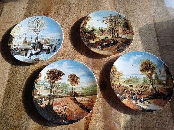 1 set jaargetijden bordjes, Antiek en Kunst, Antiek | Wandborden en Tegels, Ophalen