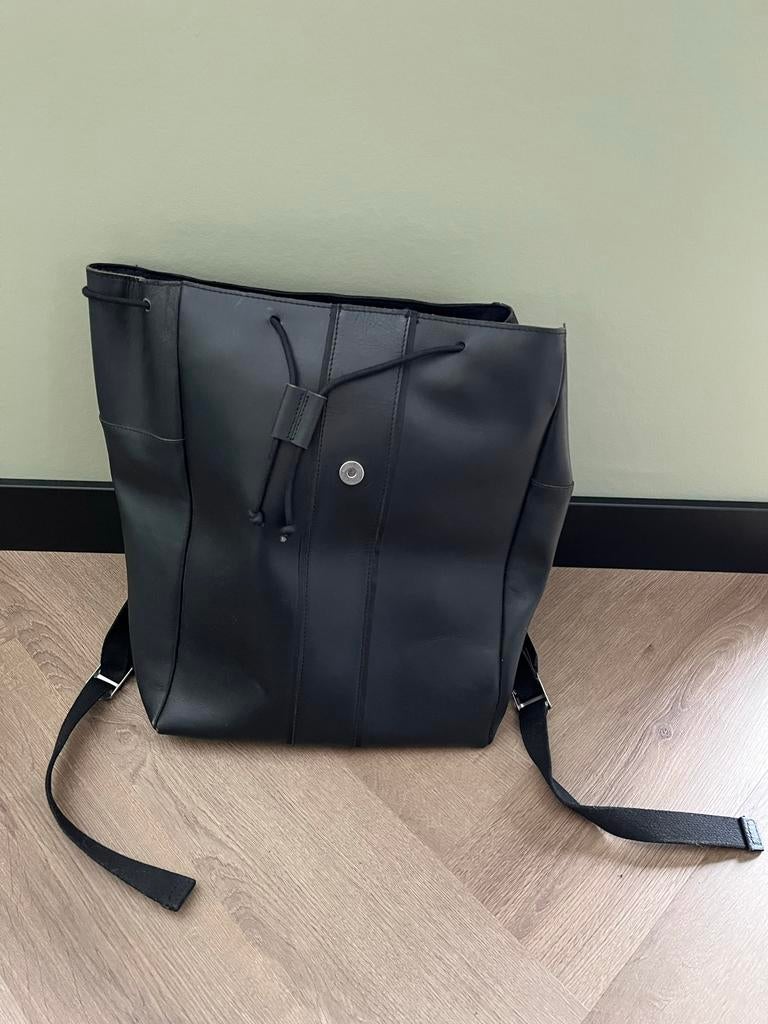 Pier One heren rugzak leer zwart, Gebruikt, 25 tot 40 cm, 30 tot 45 cm, Ophalen