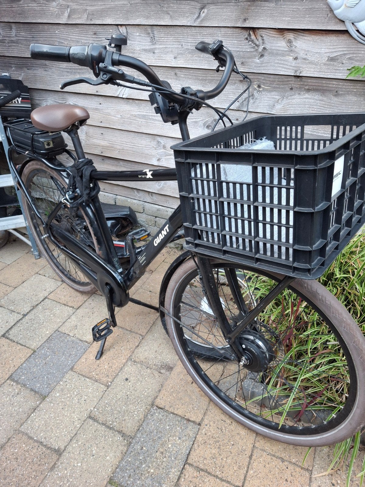 Giant elektrische herenfiets met accu en oplader, 59 cm of meer, Ophalen, Gebruikt