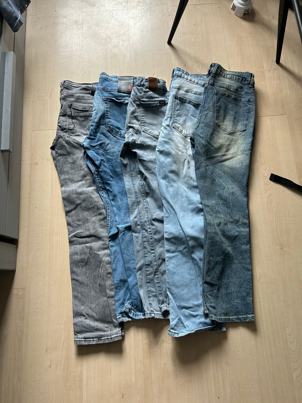 Partij van 5 heren jeans - diverse kleuren en maten, Ophalen of Verzenden, Gedragen, Overige kleuren, Overige jeansmaten