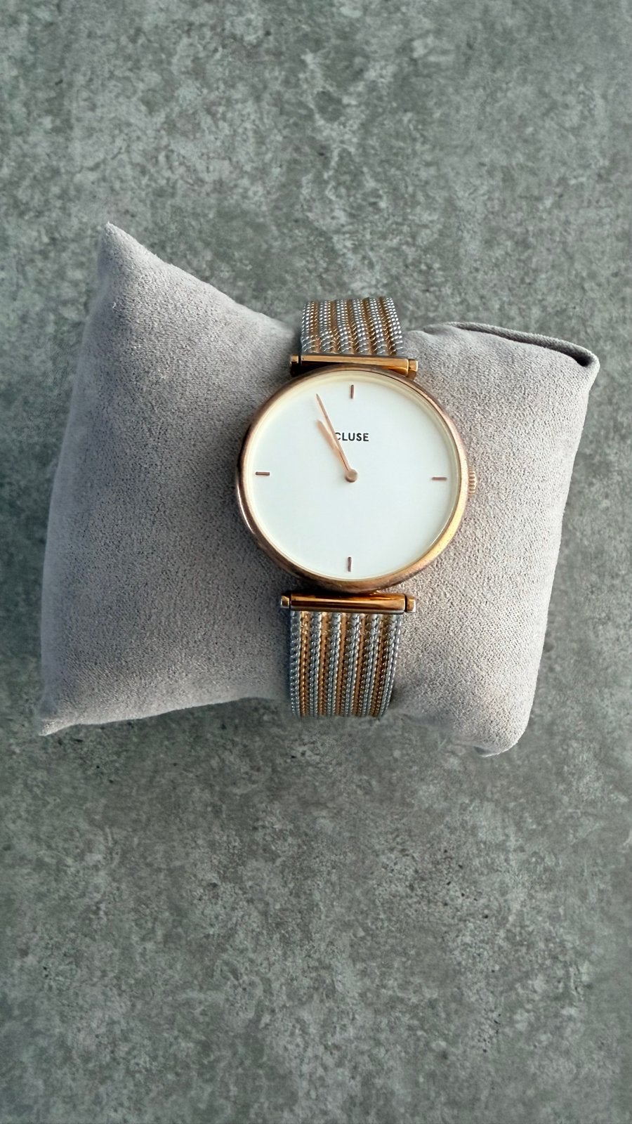 Cluse horloge met zilver- en roségouden bandje, Overige merken, Polshorloge, Ophalen of Verzenden, Zo goed als nieuw