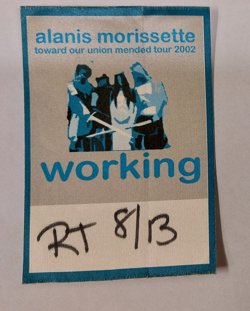 Alanis Morissette BACKSTAGE PASS Rotterdam 13 augustus 2002, Gebruikt, Ophalen of Verzenden, NvT, Foto of Kaart