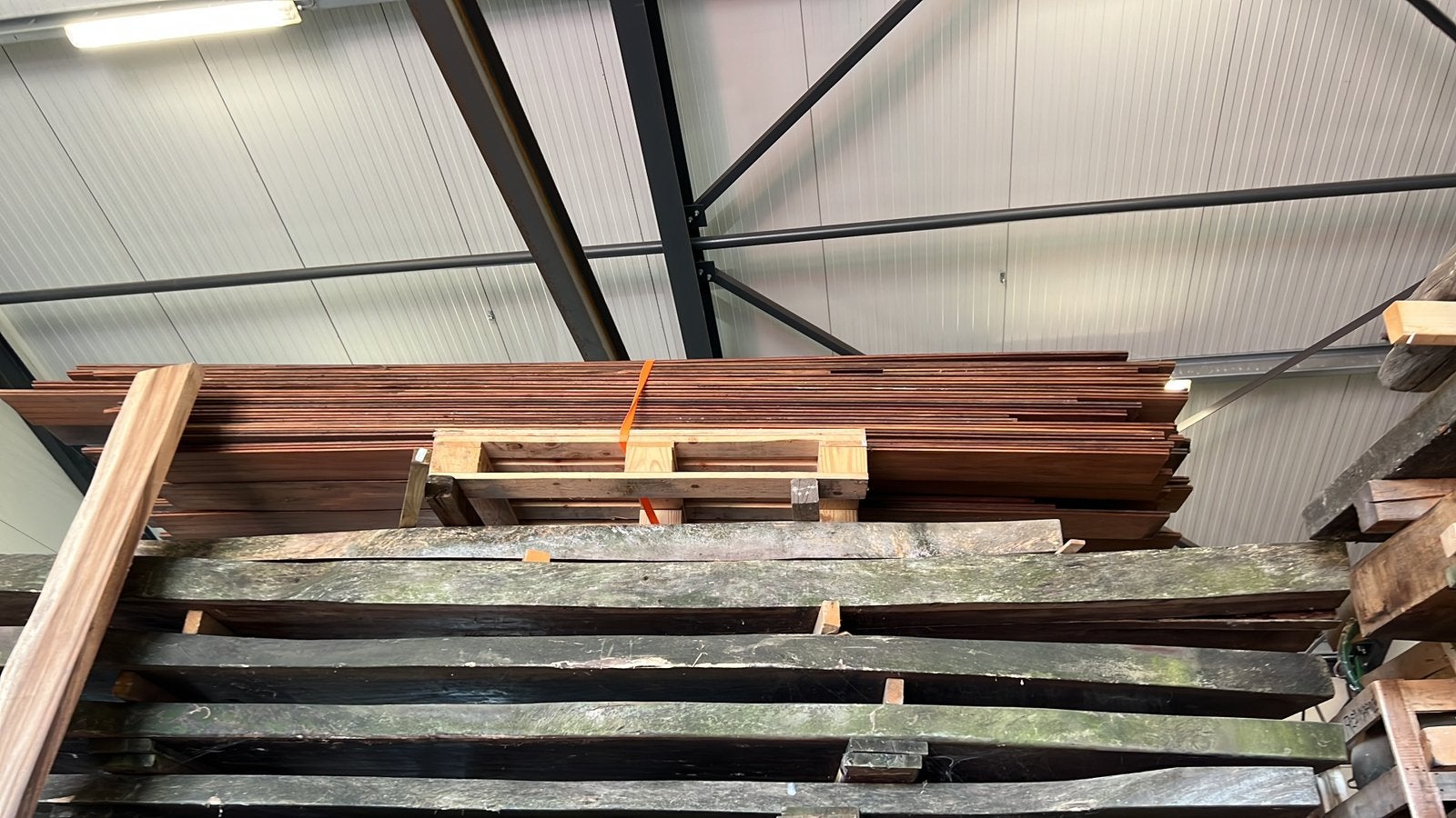 Mahonie houten vloerdelen. Planken. 20m2, Ophalen, Zo goed als nieuw, 250 cm of meer, Planken