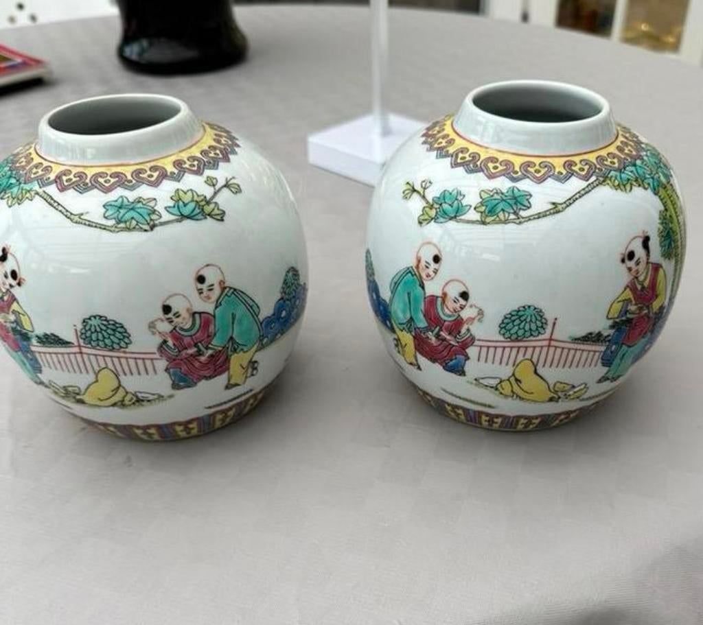 Set originele Chinees Porselein Gember potten, Ophalen of Verzenden