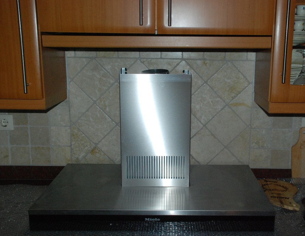 MIELE DA6698W Wasemkap - 90 cm, Witgoed en Apparatuur, Afzuigkappen, Ophalen, Gebruikt, Wandschouwkap, Motor
