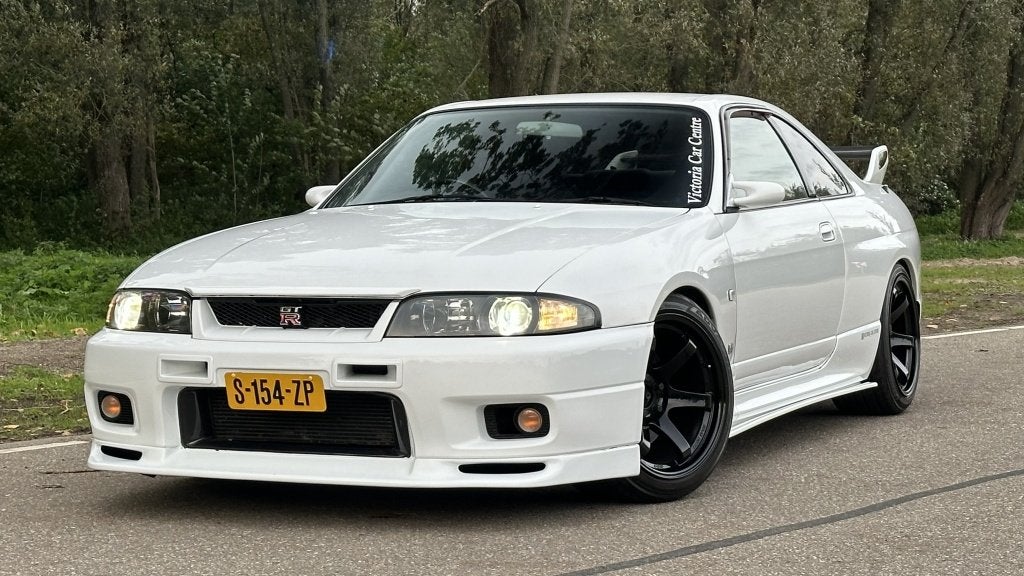 Nissan skyline R33 GTR S3 1997, Auto's, Stof, 4 stoelen, Wit, Bedrijf