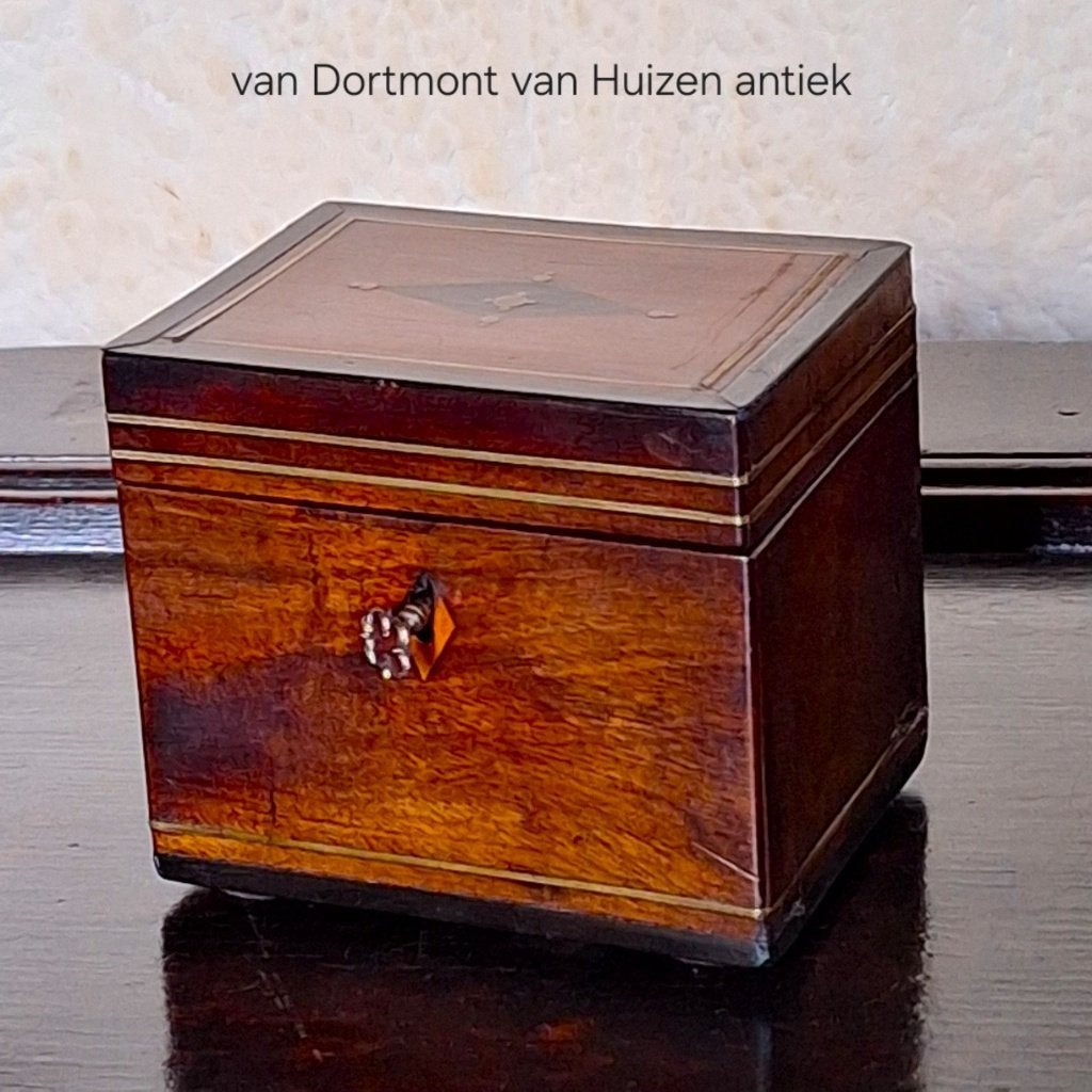 Theekistje Tea caddy 19e eeuw., Ophalen of Verzenden