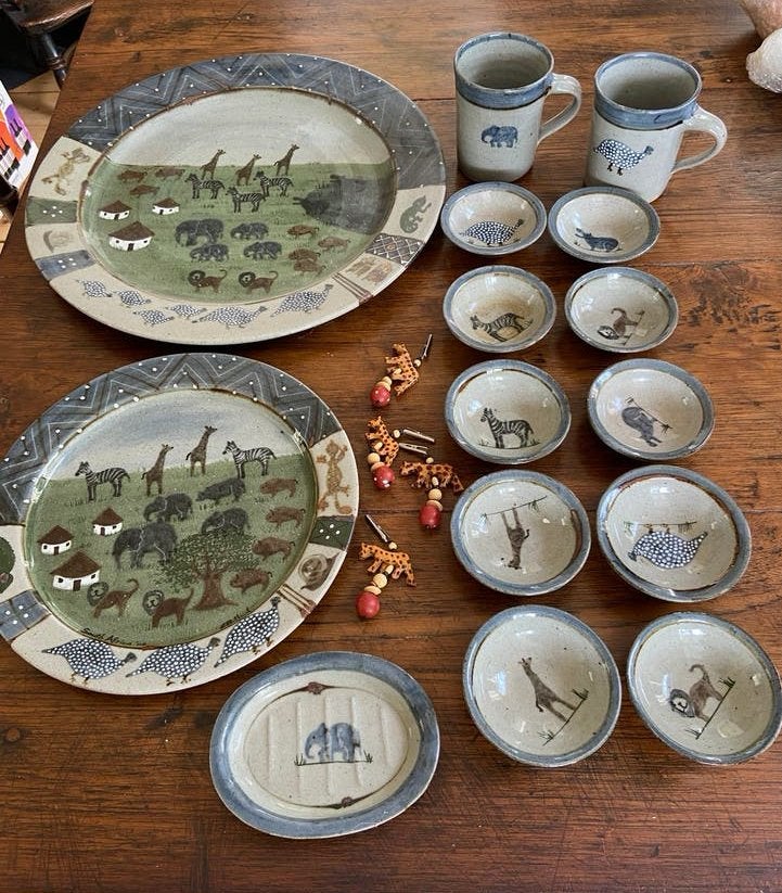 Uniek Zuid-Afrikaans Servies met Safari Thema, Ophalen of Verzenden, Overige stijlen